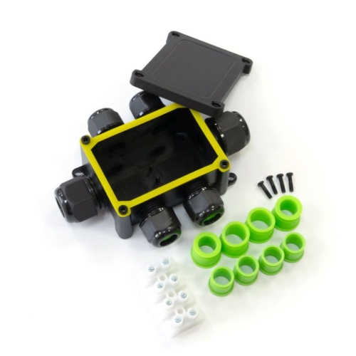 Коробка распределительная 6-вводная IP68 ПА66 40А 450В d5-14 мм 135х96х42 черная | код PR08.13151 | Промрукав фото 2