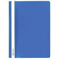 Скоросшиватель пластиковый BRAUBERG, А4, 130/180 мкм, голубой, 220386 | код 220386 | BRAUBERG