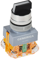 Переключатель D7-20X3 3 полож. 1з+1р черный GENERICA | код BSW50-20X3-3-21-3-K02-G | GENERICA by IEK