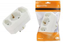 Блок на 3 гнезда: 1x2П+3 16 А + 2х2П 2,5 А под плоскую вилку 250 B белый TDM | код SQ1806-0201 | TDM