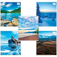 Тетрадь А5, 48 л., BRAUBERG, клетка, обложка картон, ПРИРОДА, 403031 | код 403031 | BRAUBERG