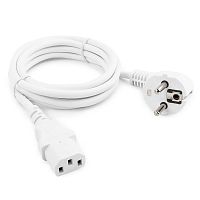 Шнур питания C13-Schuko угловая, 3х0.75, 220В, 10А, белый, 0.5 метра | код LAN-PP13/SHA-0.5-WH | LANMASTER