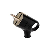 Вилка Евро угловая с з/к 16А с кольцом черная REXANT | код 11-8953 | REXANT