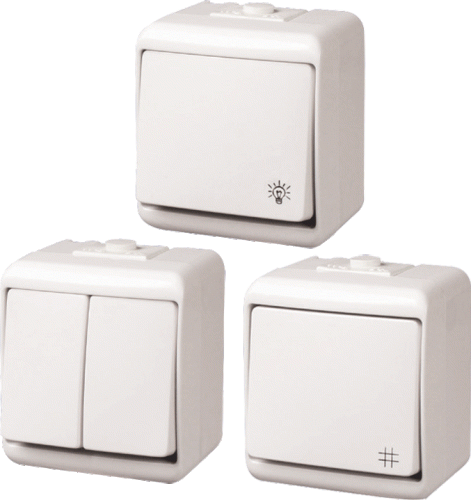 Выключатель лестничный с подсветкой (IP54) VHE-3L | код 004668009 | ETI