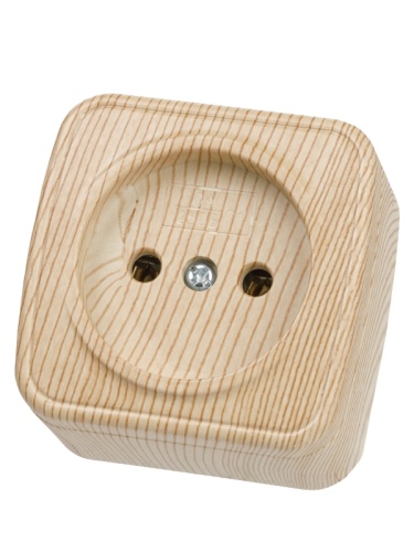 Розетка 2П открытой установки IP20 10А, сосна Дача Народная | код SQ1824-0037 | TDM НАРОДНЫЙ