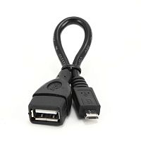 Кабель USB 2.0 OTG Cablexpert A-OTG-AFBM-001 USBAF/MicroBM, 0.15м, пакет | код A-OTG-AFBM-001 | Cablexpert
