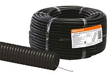 Труба гофрированная ПНД d 20 с зондом (25 м) легкая черная TDM | код SQ0413-2502 | TDM