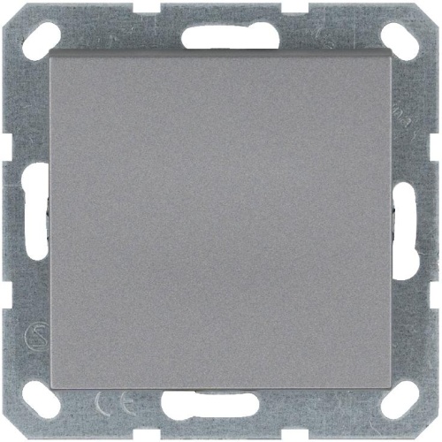 Звонковый механизм 10A 250V~ с накладкой, цвет Алюминий | код G3010S | Jasmart