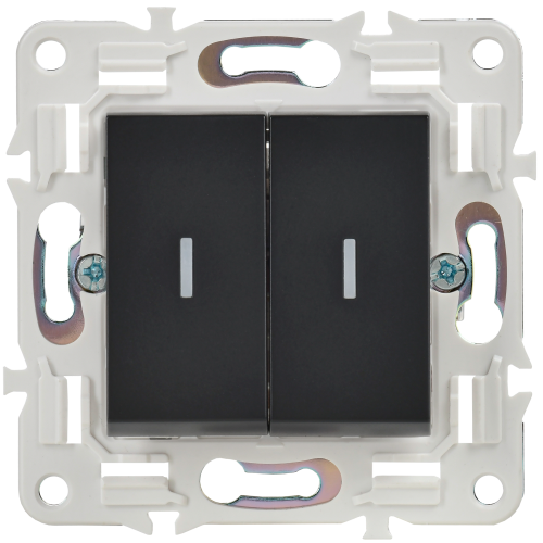 SKANDY Выключатель 2-клавишный проходной с индикацией 10А SK-V10Bl черный IEKновинка | код SK-V22-1-10-K02 | IEK фото 2