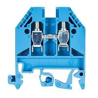 Проходная клемма, тип фиксации провода: винтовой, номинальное сечение: 4 мм кв., 32A, 800V, ширина: 6 мм, цвет: синий, тип монтажа: DIN 35 | код 57.504.0055.6 | Wieland