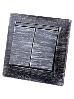 Выключатель 2-х кл. 10А старинное серебро Лама TDM | код SQ1815-0644 | TDM