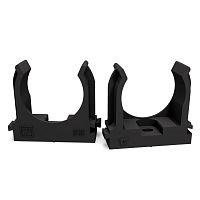 Крепеж-клипса для труб для прямого монтажа черная в п/э d32 мм (25шт/500шт уп/кор) Промрукав | код PR13.0134 | ПРОМРУКАВ