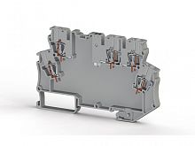 327 075, Клемма для самостоятельной сборки схемы из электронных компонентов, 2 входа, 3 выхода, 4 мм.кв.,с заземлением (черный), MDB 5E | код 0.0.0.3.27075 | KLEMSAN