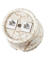 Розетка двойная телефонная RJ11 мраморная «Болонь» TDM | код SQ1820-0150 | TDM