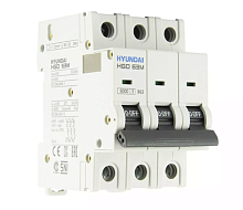 Автоматический выключатель HGD63-M 3PMBS0000C 00063 3 полюса, 63А, ток к.з. 6kA, хар-ка B (STANDARD) | код 13.04.000988 | HYUNDAI