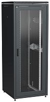 ITK Шкаф сетевой напольный 19" LINEA N 42U 800х800мм стеклянная передняя дверь, задняя металлическая черный | код LN05-42U88-GM | IEK