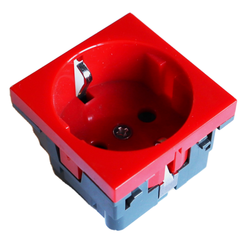 Розетка электрическая Mosaic 45x45, нем. ст., 2K+3, 16A, со шторками, красная | код NM-EL45x45-RD | NEWMAX Розетка электрическая Mosaic 45x45, нем. ст., 2K+3, 16A, со шторками, красная | код NM-EL45x45-RD | NEWMAX