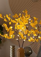 Ветвь гинкго иммитация 90см 32LED тепл. бел. IP44 6ч таймер провод корич. 50см (уп.2шт) | код KOC_INT-B130 | КОСМОС