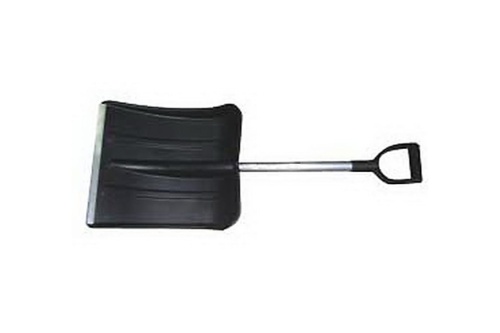 Лопата для уборки снега авто ''Снежинка'' пластиковая, укороченный алюм. черенок 365x380x850 мм | код. 68105 | РОС