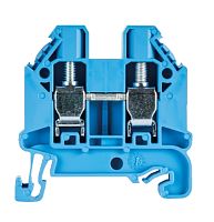 Проходная клемма, тип фиксации провода: винтовой, номинальное сечение: 6 мм кв., 41A, 800V, ширина: 8 мм, цвет: синий, тип монтажа: DIN 35 | код 58.506.0055.6 | Wieland