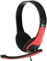 Наушники с микрофоном Оклик HS-M150 черный/красный 2.2м накладные оголовье (359486) | код 359486 | Oklick