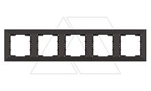 Daria - Рамка 5 постов, к механизмам серии 21, горизонтальный монтаж, черный мат | код 2120-800-1584 | Mutlusan