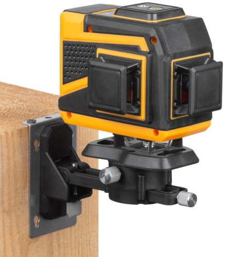 Уровень лазерный самоуспокаивающийся зел. лучи 3 плоскости 360г диапазон 20м Li-Ion аккум. 2 уровня яркости без треноги FIT 18668 фото 2