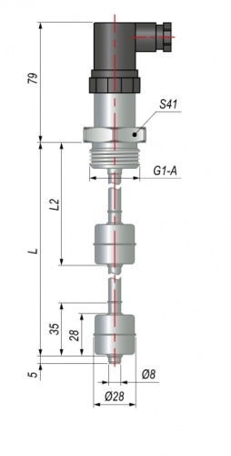 Датчик уровня поплавковый ПДУ-2Н.2.150.К.100.К.G1 | код 138766 | ОВЕН
