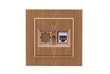 Розетка компьютерная+гнездо СП Karea 16А IP20 CAT 5 дуб Makel 56101035