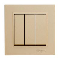 Выключатель 3-кл. СП Karea 10А IP20 латунь Makel 56057091