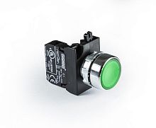 Кнопка нажимная круглая зеленая CM100DY (1НО) | код CM100DY | EMAS