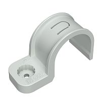 Крепеж-скоба пластиковая односторонняя для прямого монтажа атмосферостойкая серая в гофроящике d32 мм (350шт/кор) Промрукав | код PR13.02546 | ПРОМРУКАВ