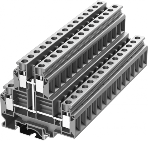 310921-PV Клемма UKD 4-контактная винтовая 2-уровневая с перемычкой, сеч. 10мм2, сер., шт | код 310921-PV | SUPU
