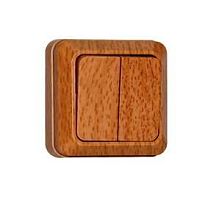 Выключатель Олимп двухклавишный бук | код 7946727 | Universal