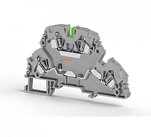 318 720, Клеммник 2-х ярусный пружинный, 4 мм.кв., с индикацией 220 VDC, (бежевый), YBK4-2 FLD 220VDC | код 0.0.0.3.18720 | KLEMSAN