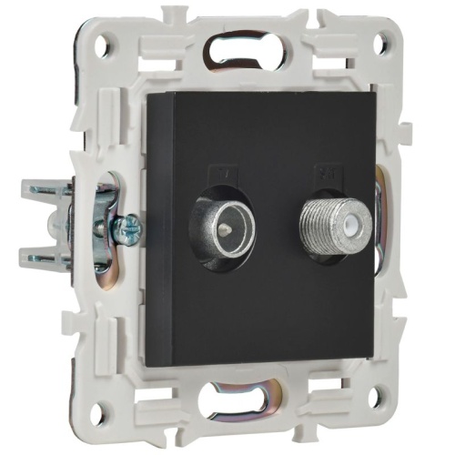 SKANDY Розетка двойная TV+SAT SK-A13Bl черный IEKновинка | код SK-AF20-O-K02 | IEK фото 3