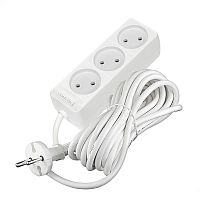 Удлинитель бытовой 3 гнезда, ПВС 2*0,75, 2,2кВт, без заземления 5м Лидер DOMTOK | код 2372 | Universal