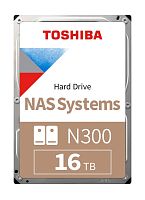 Жесткий диск Toshiba Original SATA-III 16TB HDWG31GUZSVA NAS N300 (7200rpm) 512Mb 3.5 Bulk | код 1581469 | TOSHIBA