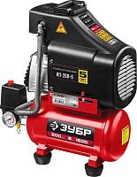 Компрессор поршневой Зубр КП-200-6 Н6 безмасляный 200л/мин 6л 1500Вт красный | код 1407278 | ЗУБР