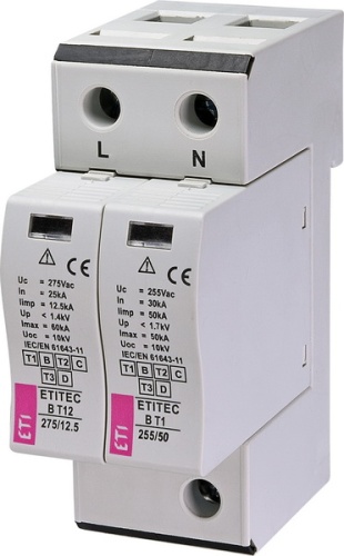 Ограничитель перенапряжения ETITEC B T12 275/12,5 (1+1) 2p | код 002440329 | ETI