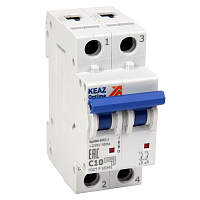 Автоматический выключатель модульный OptiDin BM63-2B1-10-УХЛ3 (ВМ63) (1шт.) КЭАЗ | код 262569 | КЭАЗ