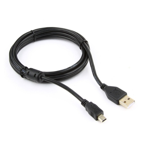 Кабель USB 2.0 Pro Cablexpert CCF-USB2-AM5P-6, AM/miniBM 5P, 1.8м, экран, феррит.кольцо, черный, пакет | код CCF-USB2-AM5P-6 | Cablexpert