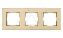 Rita - Рамка 3 поста, горизонтальный монтаж, золото доре | код 2220-800-1385 | Mutlusan