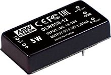 Источник питания DC-DC, 5Вт, вход 18…36В, стабил. выход ±15В/±16.7…±167мА, изоляция 1000В DC, 50.8х25.4х11.27мм., -25С…+71С | код DLW05B-15 | MeanWell