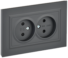 BRITE Роз. 2-я без з/к с з/ш 10А в сб. РСш12-2-БрГ граф. IEK | код BR-R23-10-K53-F | IEK