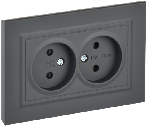 BRITE Роз. 2-я без з/к с з/ш 10А в сб. РСш12-2-БрГ граф. IEK | код BR-R23-10-K53-F | IEK