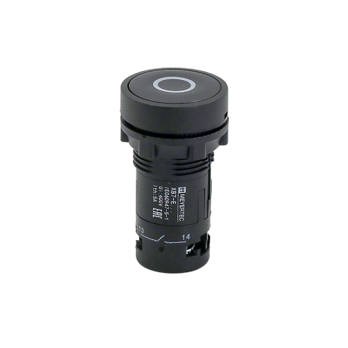 Кнопка плоская черная, маркировка O,1NO, IP54, пластик MTB7-EA21881 | код 132680 | MEYERTEC