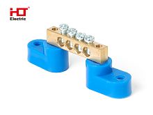 Шина N ноль на двух угловых изол ШНИ-6х9-4-У2-синий HLT | код 081-01-01 | HLT