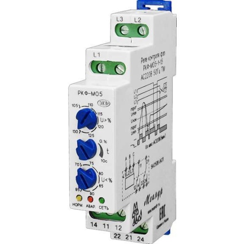 Реле контроля фаз РКФ-М05-1-15 УХЛ4 400В AC | код A8302-16934683 | Меандр Реле контроля фаз РКФ-М05-1-15 УХЛ4 400В AC | код A8302-16934683 | Меандр