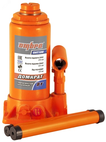 Домкрат гидравлический профессиональный 8 т., 200-405 мм | код OHT108 | Ombra Домкрат гидравлический профессиональный 8 т., 200-405 мм | код OHT108 | Ombra